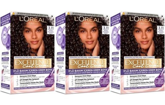 L'oréal Paris Excellence Ekstra Küllü Koyu Kahve 3.11 Krem Saç Boyası 3x48 ml