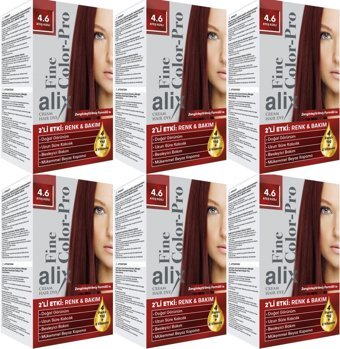 Alix Fine Color Pro Ateş Kızılı 4.6 Krem Saç Boyası 6x50 ml