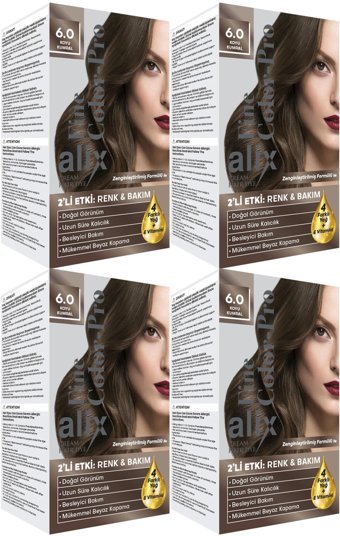 Alix Fine Color Pro Koyu Kumral 6.0 Krem Saç Boyası 4x60 ml