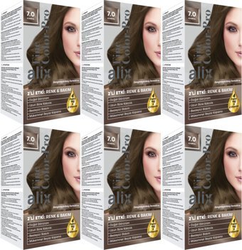 Alix Fine Color Pro Kumral 7.0 Krem Saç Boyası 6x50 ml