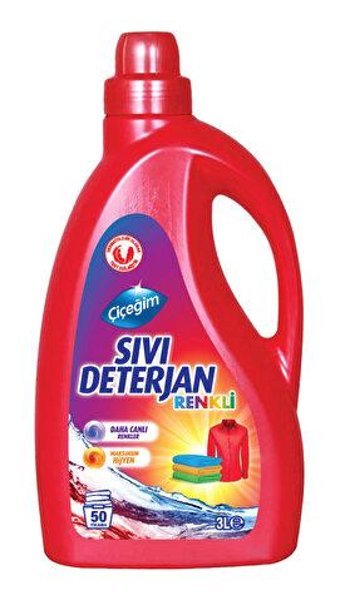 Çiçeğim Renkliler İçin 50 Yıkama Sıvı Deterjan 3 lt