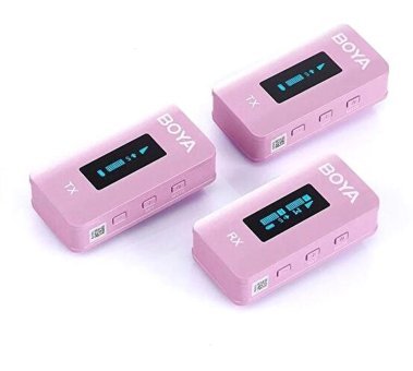 Boya BY-XM6-K2P 3.5 mm Kablosuz Profesyonel Pembe Yaka Mikrofonu