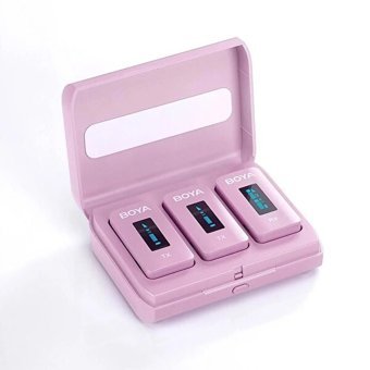 Boya BY-XM6-K2P 3.5 mm Kablosuz Profesyonel Pembe Yaka Mikrofonu