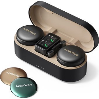 AnkerWork M650 3.5 mm Kablosuz Yayıncı Profesyonel Siyah Yaka Mikrofonu