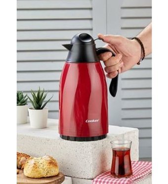 Cooker CKR2099-K Cam 1.3 lt Piknik Tipi Termos Kırmızı-Siyah