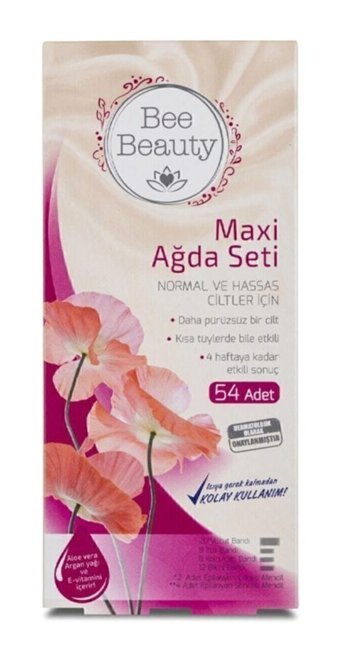 Bee Beauty Maxi Normal ve Hassas Ciltler 54 Adet Kadın Tüm Vücut Ağda Bandı