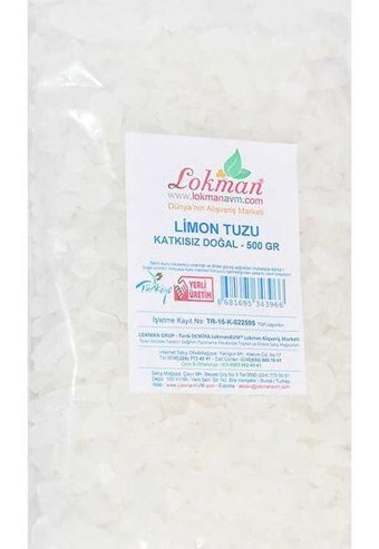LokmanAVM Kristal Limon Tuzu Paket 500 gr