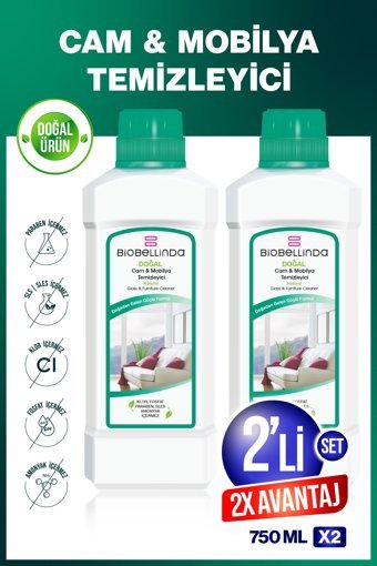 Biobellinda Cam Temizleyici Sıvı 2x750 ml
