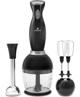 Karaca Pro-Midi Plus 750 ml Plastik Hazneli Buz Kırıcılı Çift Bıçaklı 3'lü Blender Seti Siyah