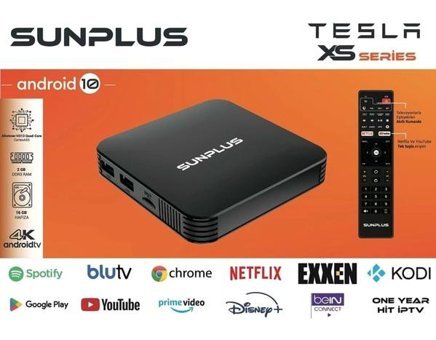 Sunplus Tesla XS 16 GB Kapasiteli 2 GB Ram Wifi 4K Android TV Box