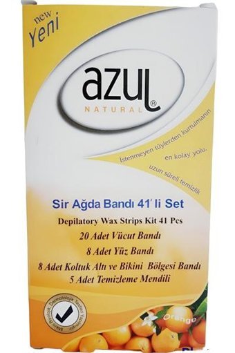 Azul Tüm Ciltler 41 Adet Kadın Tüm Vücut-Yüz Ağda Bandı