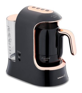Korkmaz A862-04 Otomatik 1.2 lt Su Hazneli 4 Kişilik Közde Kahve Tadında Akıllı Rose Gold Türk Kahvesi Makinesi