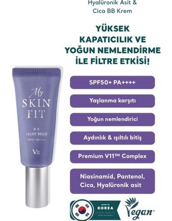 Village 11 Factory Skin Fit Tüm Ciltler İçin Su Bazlı Işıltılı BB Krem Açık Ton