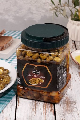 Aymis Az Tuzlu Izgara Yeşil Zeytin Kavanoz 1 kg