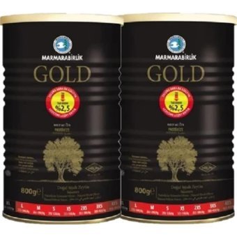 Marmarabirlik Az Tuzlu Salamura Kokteyl Siyah Zeytin Teneke 2x800 gr