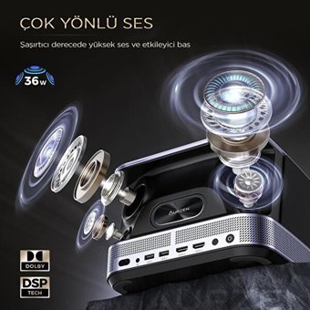 Vankyo Aurzen Boom 3 4K Mini Wifi 500 ANSI Lümen Taşınabilir LED Projeksiyon Cihazı Siyah
