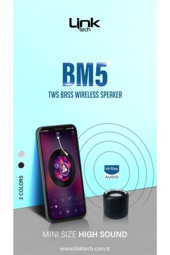 Linktech BM5 10 W Işıklı Siyah Bluetooth Hoparlör