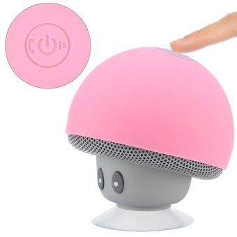 Bewinner Mantar Işıklı Pembe Bluetooth Hoparlör