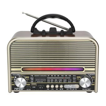 NNS NS-6678BT 7 W Işıklı Kahverengi Bluetooth Hoparlör