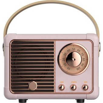 Tz Retro 5 W Radyolu Pembe Bluetooth Hoparlör