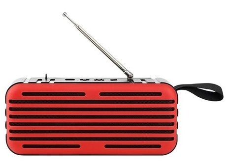 Ganbao D6 Çok Fonksiyonlu 5 W Radyolu Işıklı Kırmızı Bluetooth Hoparlör