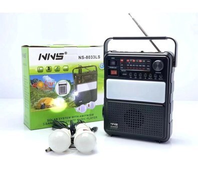 Junglee Solar 5 W Radyolu Işıklı Siyah Bluetooth Hoparlör