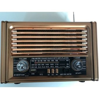 Everton RT-871 5 W Radyolu Kahverengi Bluetooth Hoparlör