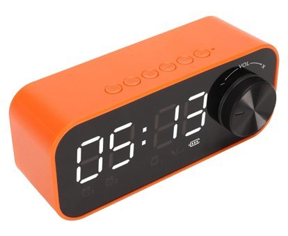 Bewinner Dijital Saat 5 W Radyolu Işıklı Turuncu Bluetooth Hoparlör