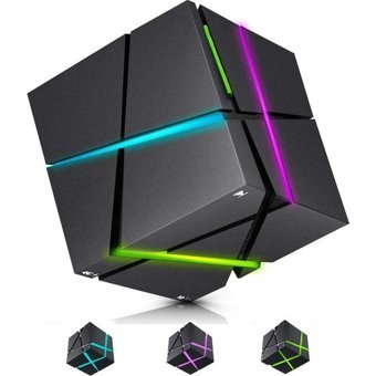 Jingyi Küp Işıklı Siyah Bluetooth Hoparlör