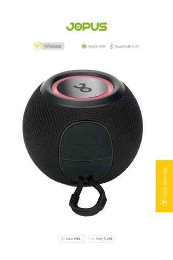 Jopus Earth Radyolu Siyah Bluetooth Hoparlör