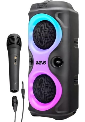 MN6 Qs 20 W Işıklı Siyah Bluetooth Hoparlör
