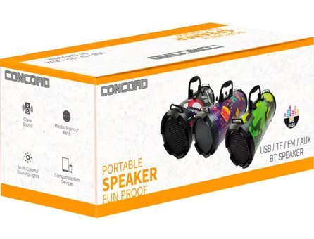 Concord C-8245 Radyolu Işıklı Siyah Bluetooth Hoparlör
