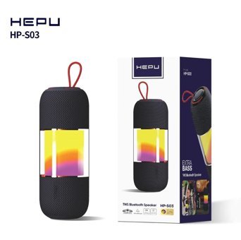 Hepu HP-S 03 Işıklı Siyah Bluetooth Hoparlör