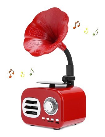 Plyisty Retro 3 W Kırmızı Bluetooth Hoparlör