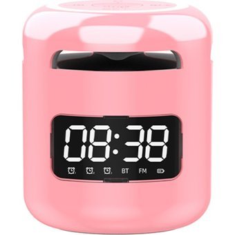 Gorgeous Dijital Saat 5 W Işıklı Pembe Bluetooth Hoparlör