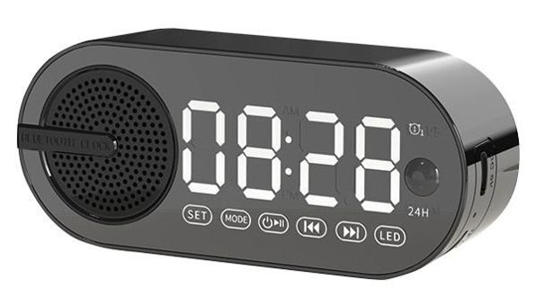Humble Dijital Saat 3 W Radyolu Işıklı Siyah Bluetooth Hoparlör