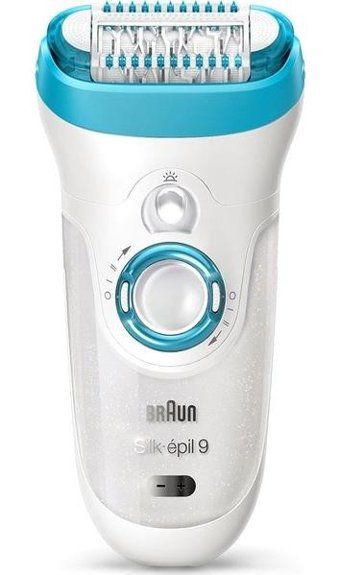 Braun Silk Epil 9 9541 Genital Bölge Bacak İçin 3 Başlıklı Kablosuz Işıklı Islak Kuru Epilasyon Aleti Mavi