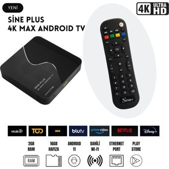 Sine Plus 16 GB Kapasiteli 2 GB Ram Wifi 4K Android TV Box