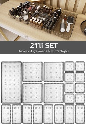 Meleni Home MCH-1888 Tek Katlı Makyaj Organizeri Antrasit