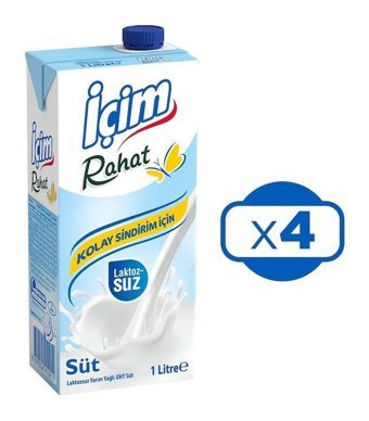 İçim Laktozsuz Süt 4'lü 1 lt