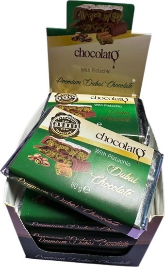 Milat Dubai Lezzeti Antep Fıstığı-Kadayıf Sütlü Çikolata 60 gr 12'li