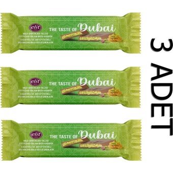 Elit Dubai Antep Fıstığı-Kadayıf Sütlü Çikolata 30 gr 3'lü
