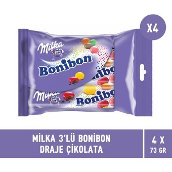 Milka Bonibon Kakaolu Draje Çikolata 73 gr 12'li