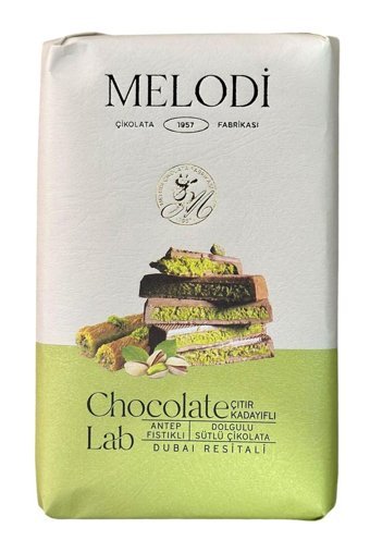 Melodi Dubai Resitali Antep Fıstığı-Kadayıf Sütlü Çikolata 300 gr 3'lü