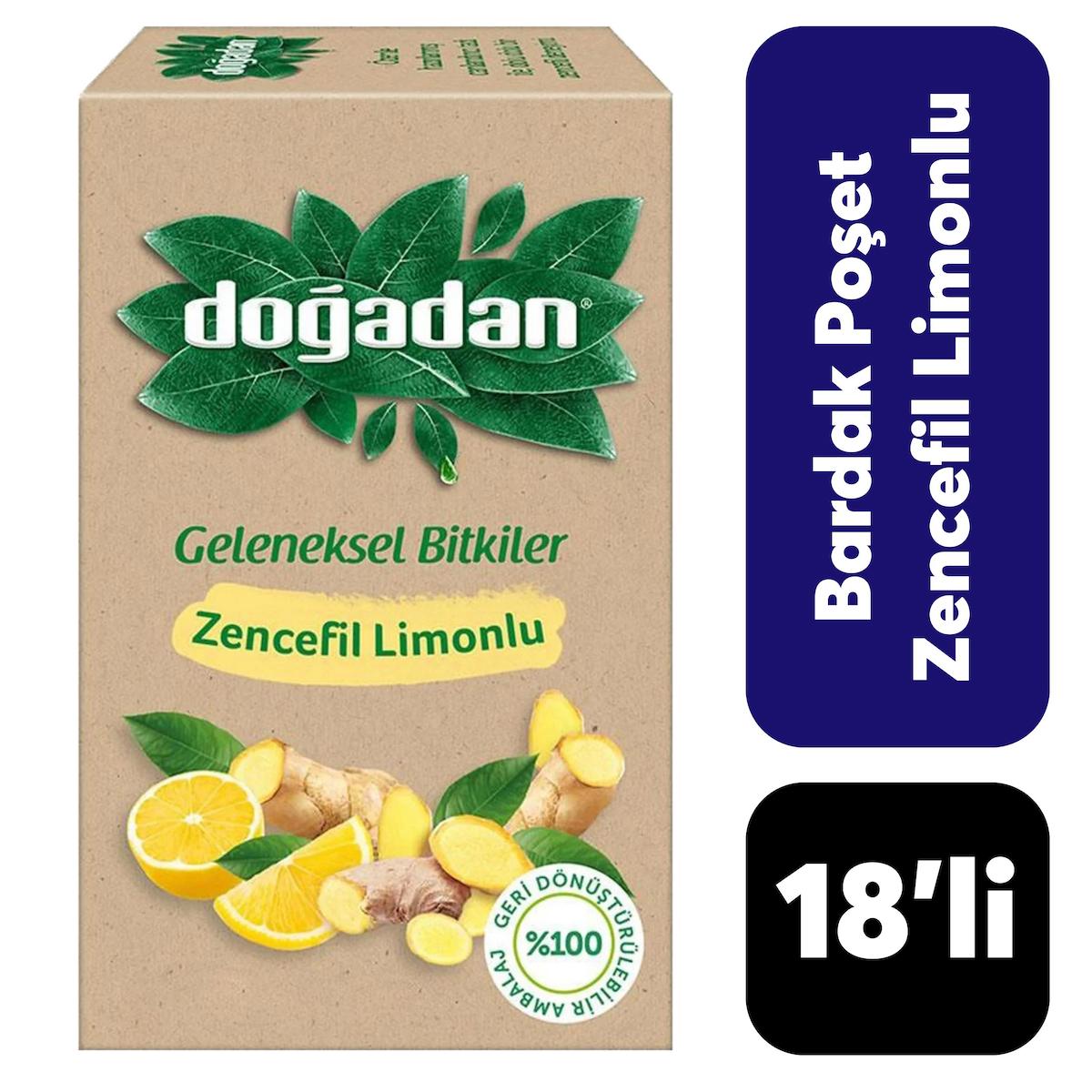 Doğadan Limon - Zencefil Aromalı Karışık Poşet Bitki Çayı 18 Adet