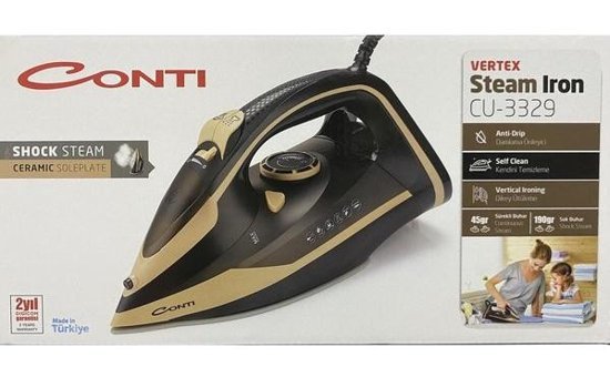 Conti Vertex CU-3329 2800 W Seramik Tabanlı Şok Buharlı Ütü