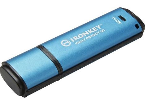 Kingston Ironkey Vault Prıvacy Şifreli USB 3.2 Type A 32 GB Flash Bellek Mavi
