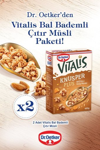 Dr. Oetker Vitalis Bal Bademli Müsli 2x450 gr