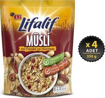 Eti Lifalif Yer Fıstıklı Hurmalı Müsli 4x350 gr