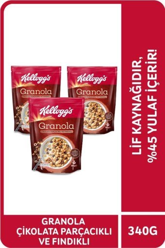 Kellogg's Çikolatalı-Fındıklı Granola 3x340 gr